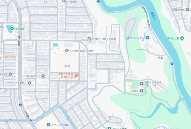 川西市清和台東　新築一戸建ての地図