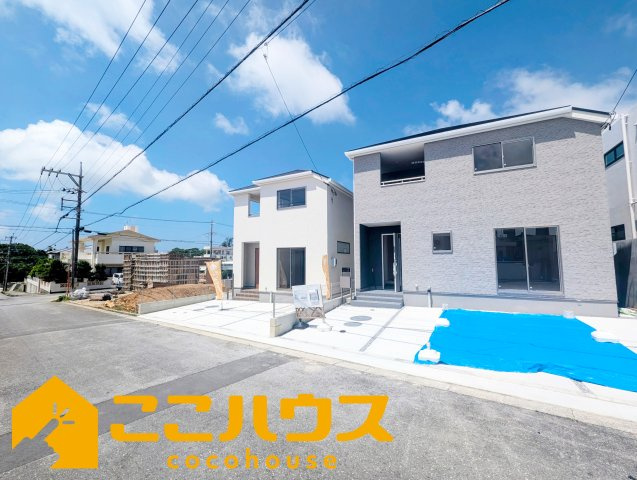 読谷村比謝　リーブルガーデン　新築戸建て　全2棟　1号棟の前面道路含む現地写真|長期優良住宅認定物件です！
