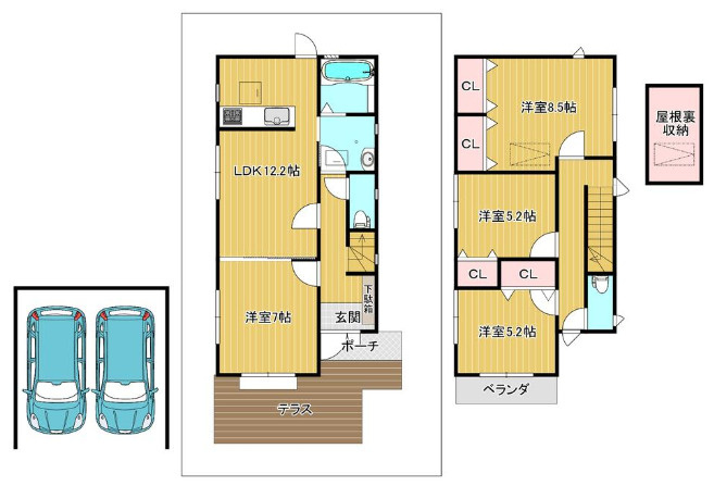 森北町7丁目　中古戸建の間取り