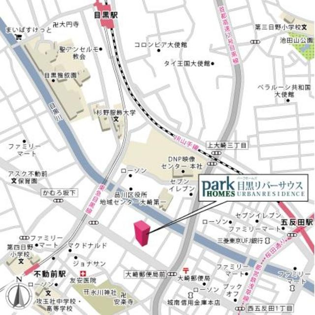 パークホームズ目黒リバーサウスアーバンレジデンスの地図