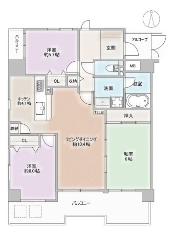 オーラム第２若宮町の間取り