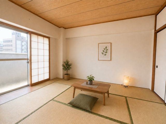 サンパーク東別院の和室|※バーチャルステージングを実施していますので、家具等は販売対象に含まれません