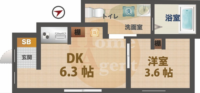 【間取り】 | アーベインテラス高円寺 | 1DKのお部屋です。