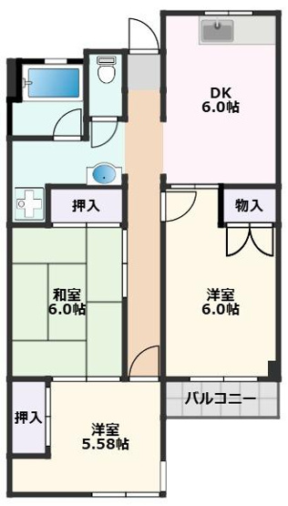 【間取り】 | 佐井寺ハイツ