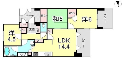 ワコーレ霞ヶ丘景彩館の間取り