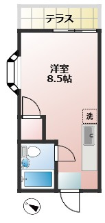 グレイスハイツ　TVドアフォン　角部屋　ディンプルキーの間取り