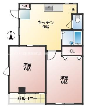 アメージングエステート慶和　人気の三宿エリア　2人入居可　南向きの間取り