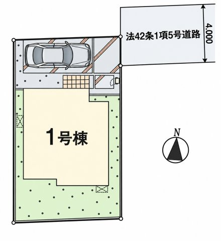 三鷹市井口4丁目 西武多摩川線 新小金井駅 新築戸建の区画図