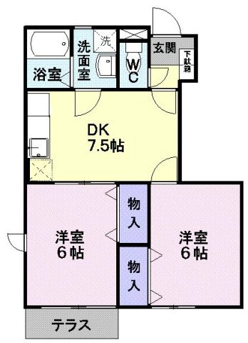 ノースリバー　Ｂの間取り