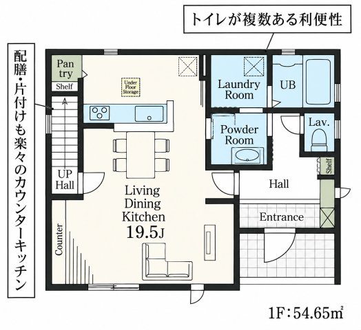 鴻巣松原3期 2号棟の間取り|1F