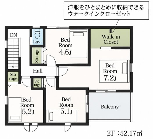 鴻巣松原3期 2号棟の間取り|2F