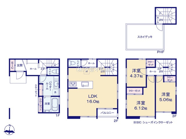 《仲介手数料無料》桜区栄和４丁目3-16新築一戸建てジオヴィスタの間取り