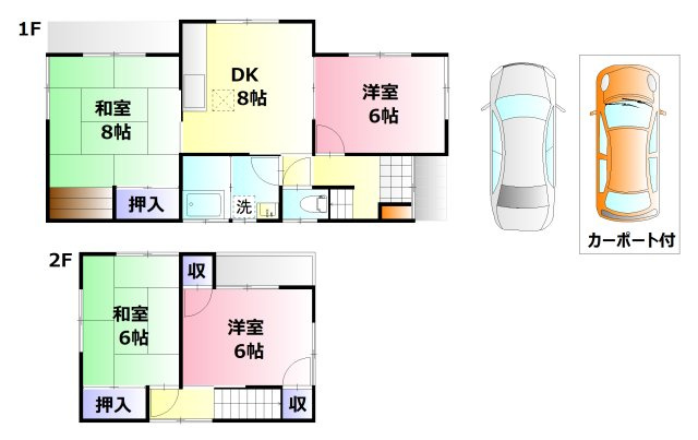 【間取り】 | 東原1丁目貸家