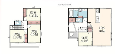 茅ヶ崎市高田１丁目　新築戸建　全２棟の間取り|２号棟