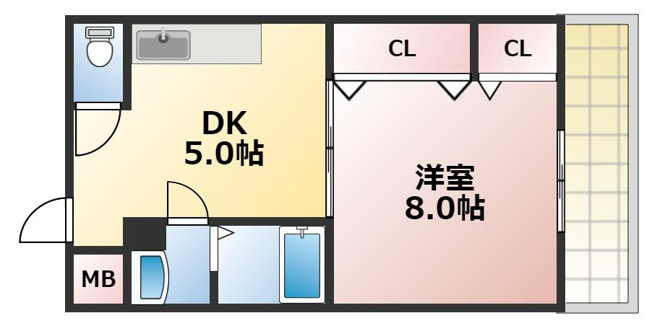 【間取り】 | ドミール新深江　仲介手数料無料