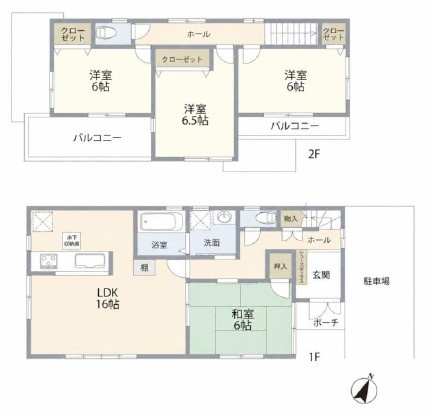 箕面市稲３丁目　中古戸建の間取り|4LDK
