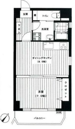 五反田ニュースカイマンションの間取り