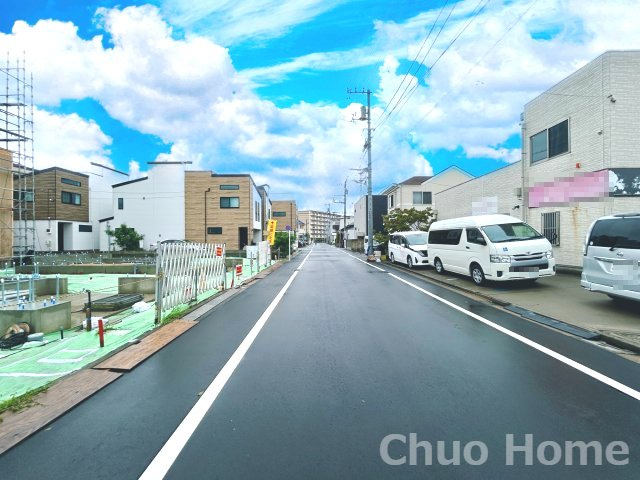 葛飾区細田4丁目新築分譲住宅の前面道路含む現地写真|前面道路