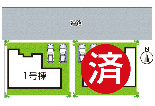 ●19(土)～23(日)現地説明会！大和郡山市稗田町　第5期　新築一戸建ての区画図|全2区画
