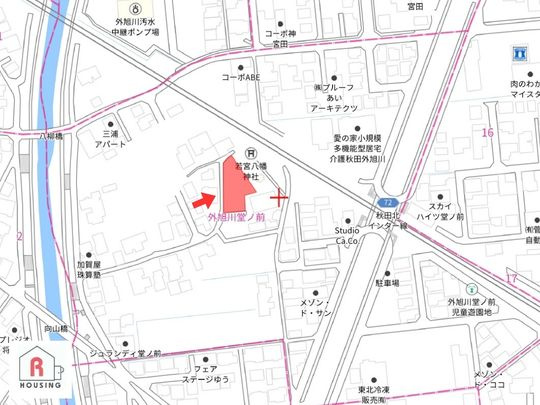 秋田市外旭川字堂ノ前の地図
