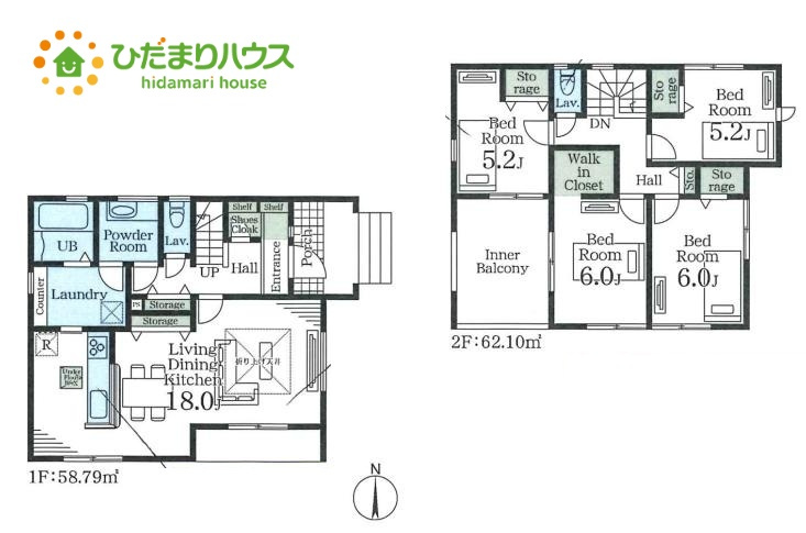 北本下石戸　新築戸建　リーブル01の間取り