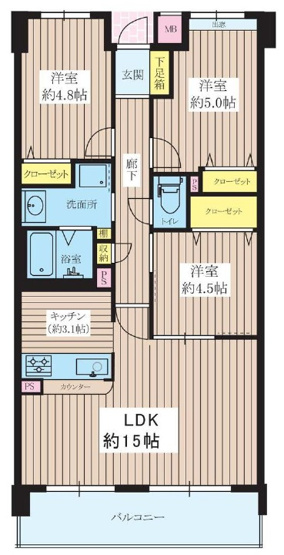【間取り】 | 三国駅前アーバンコンフォート | Ｒ８年１１月中旬室内改装完了予定・ペット飼育可(飼育規定有)