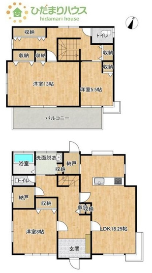 【間取り】 | 筑西市幸町3丁目　中古戸建 | ゆとりのある13帖の主寝室！ご家族全員で寝れちゃいます。