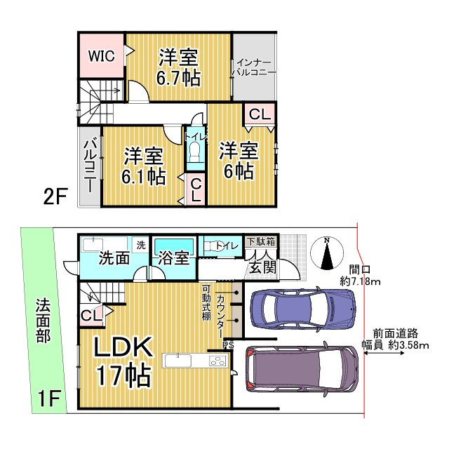 平野鳥居前町 新築戸建(2号地)の間取り