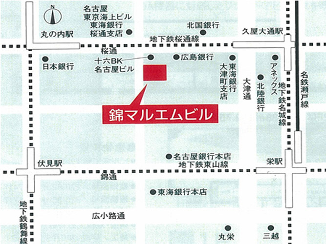 錦マルエムビルの地図