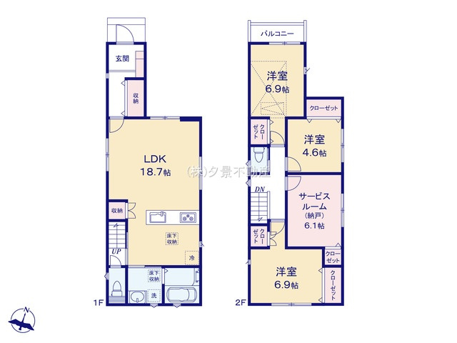《仲介手数料無料》北区東大成町１丁目562-1新築一戸建てミラスモの間取り