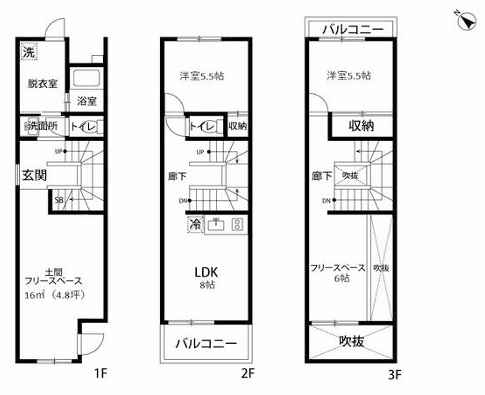 旭区大宮新築戸建の間取り