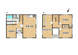 【間取り】 | 甲斐市西八幡　中古戸建 リフォーム済み 南向き | 4LDK　建物面積117.00m²