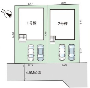 上尾市上　34期　新築一戸建て　グラファーレ　01の区画図|1号棟