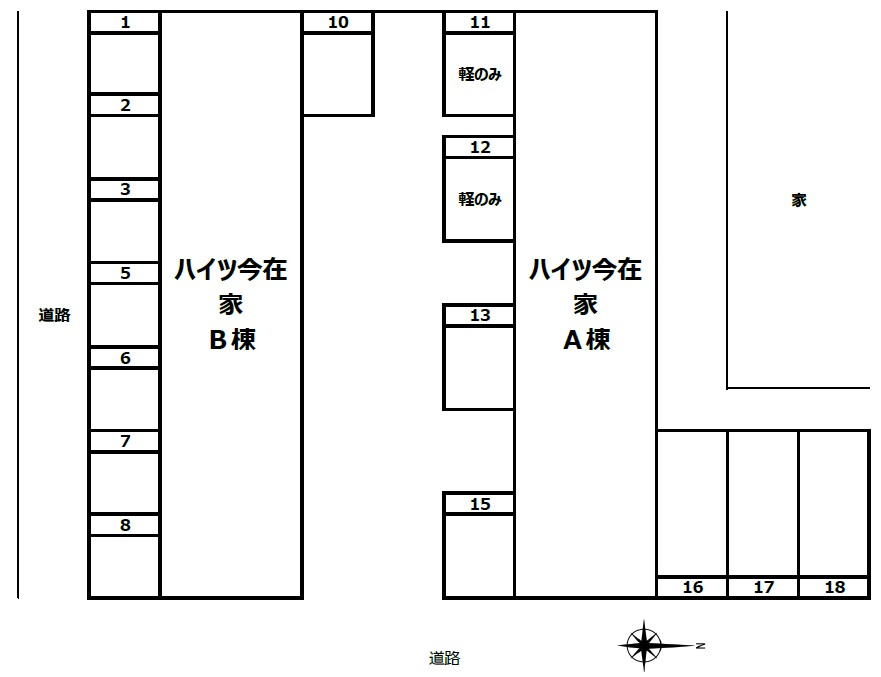 ハイツ今在家A棟の区画図