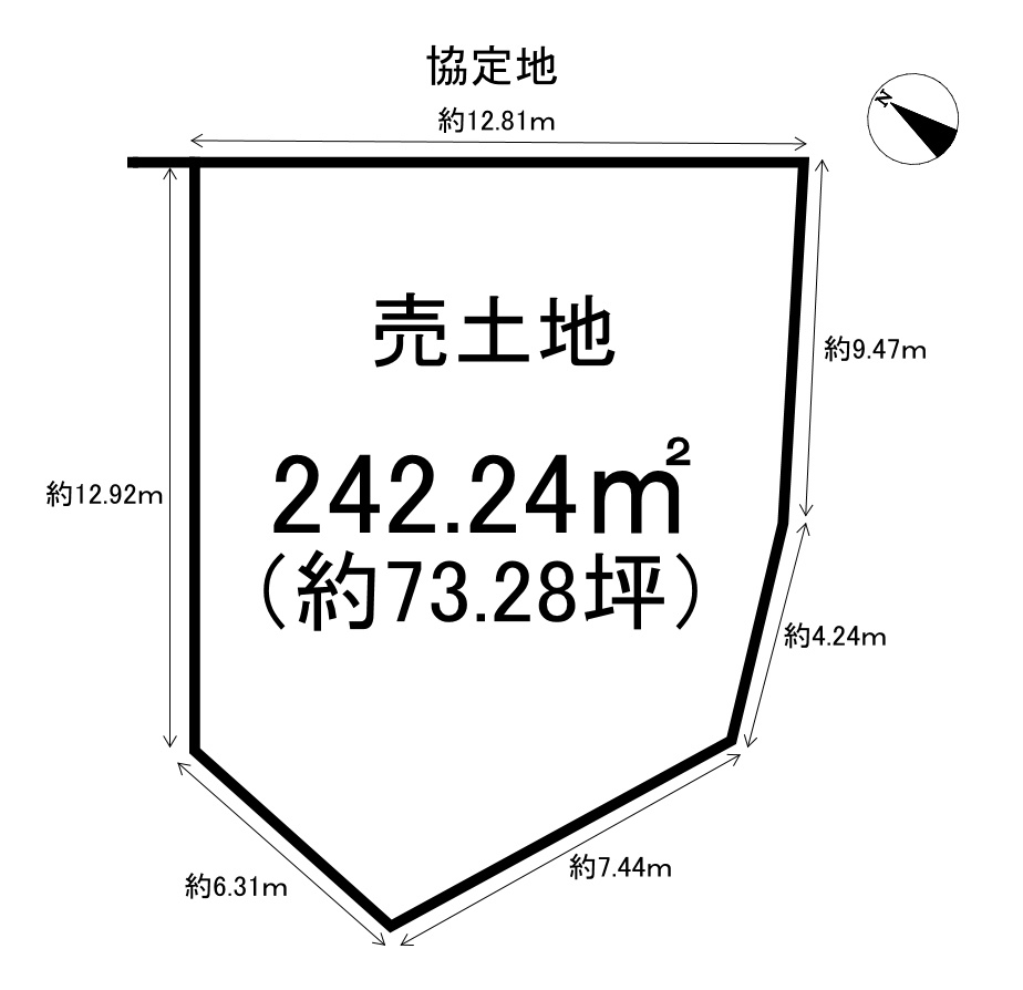 常滑市榎戸町3丁目 第4期　全12区画　12号地の土地図|12号地　土地：242.24㎡　価格：1397万円