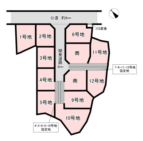 常滑市榎戸町3丁目 第4期　全12区画　12号地の区画図|全12区画中10区画販売♪（2区画商談中）