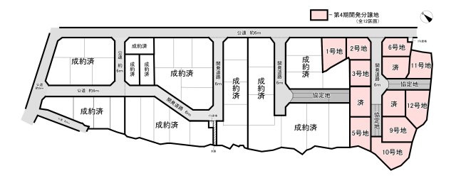 常滑市榎戸町3丁目 第4期　全12区画　5号地の区画図|全体区画図