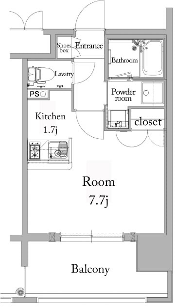 新品家具付きマンション薬院11(KaGood福岡)の間取り|※間取りと異なる場合は現状を優先します。