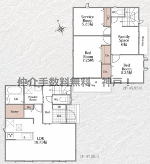 【間取り】 | 神戸市西区玉津町高津橋　新築戸建B号棟　仲介手数料無料！ | 西区玉津町高津橋　新築B号棟　仲介手数料無料！