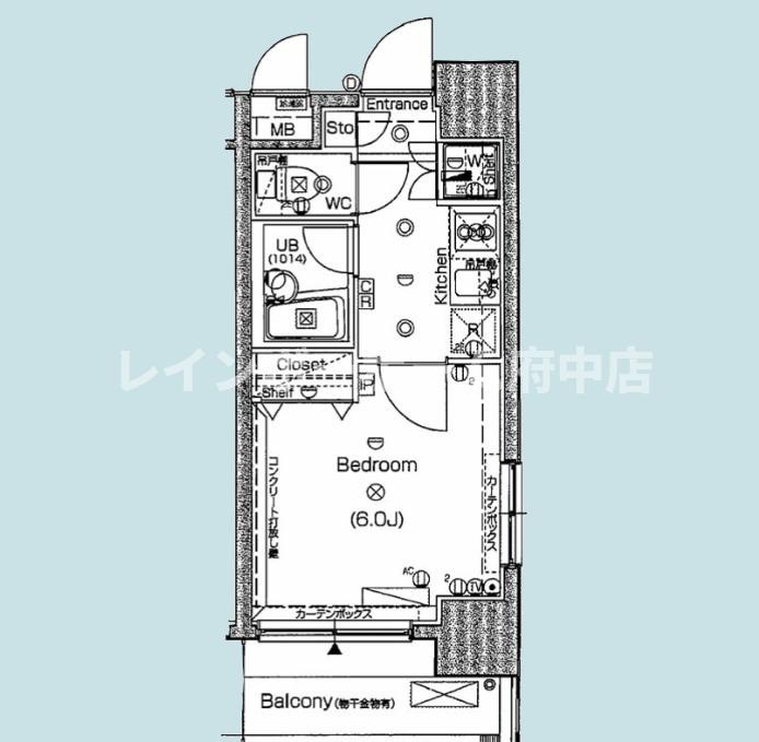 スパシエ ルクス 府中の間取り