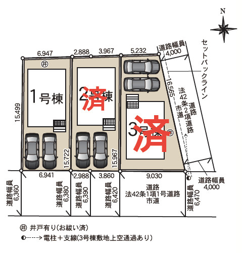 沼津市本郷町第4　新築戸建　全3棟　1号棟の区画図