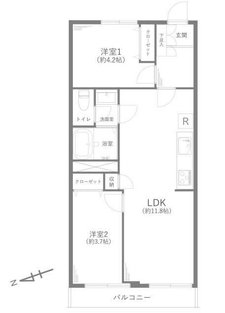 蒲田ローヤルコーポＡ棟の間取り