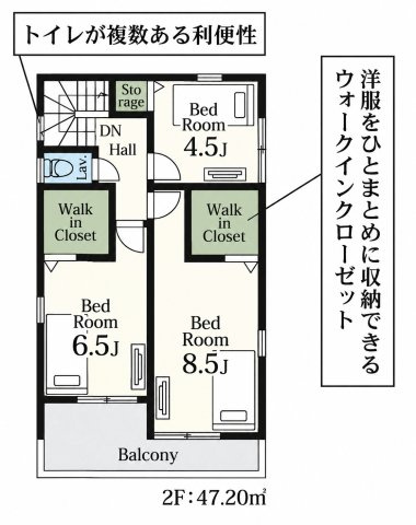 鴻巣松原3期 5号棟の間取り|2F