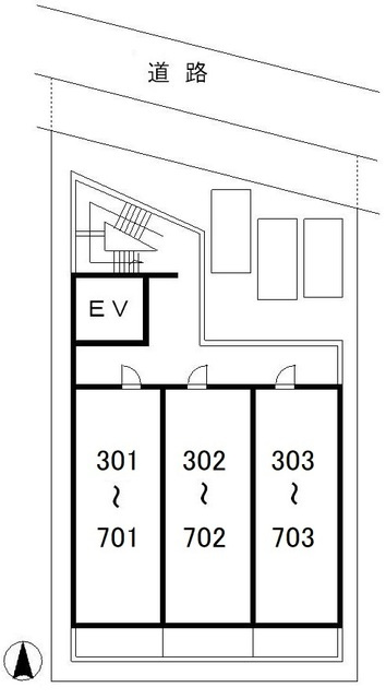 三鷹市下連雀３丁目の賃貸マンションの区画図