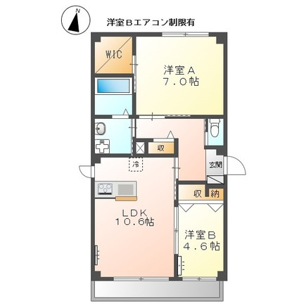 多摩市乞田の賃貸マンションの間取り