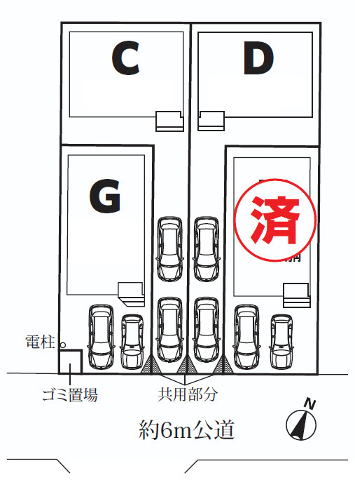《仲介手数料半額》さいたま市北区吉野町　全4棟　C号棟の区画図