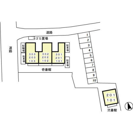 ヴェルドミール壱番館の区画図