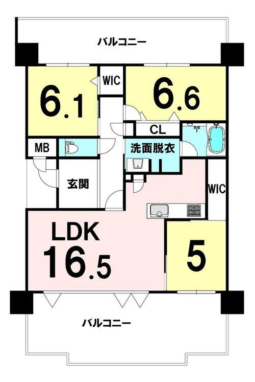グランドパレス門司港オーシャンヒルズの間取り