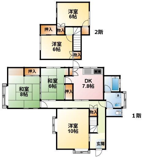 大網白里市北今泉の中古一戸建の間取り