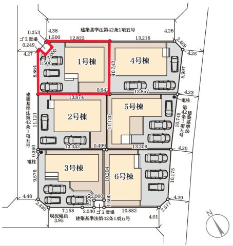 【区画図】 | Livele Garden.S　森合第4　1号棟 | 駐車スペース3台可
